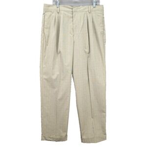 Dockers Men's Micro‎ Pattern Pants Khaki 36x32 No Wrinkles Pleated High Rise NEW